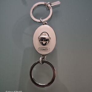 Coach Metallic Silver Key Holder